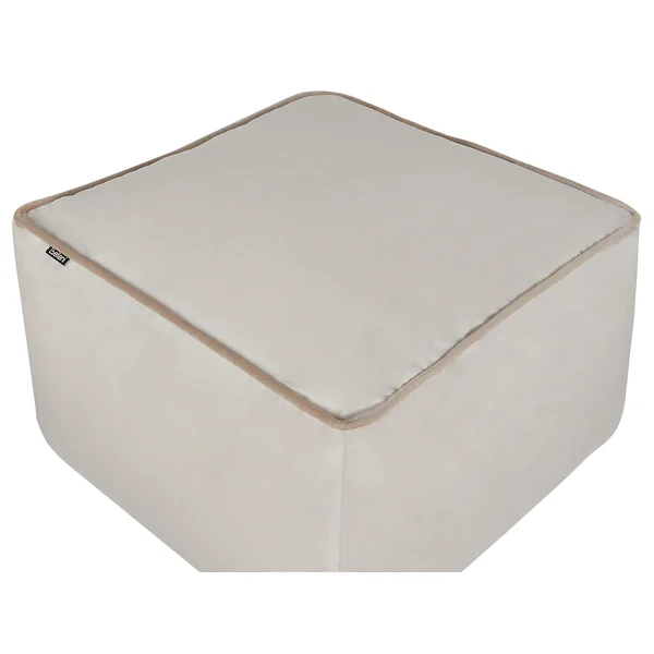 Pouf DAREYN Velours Beige clair