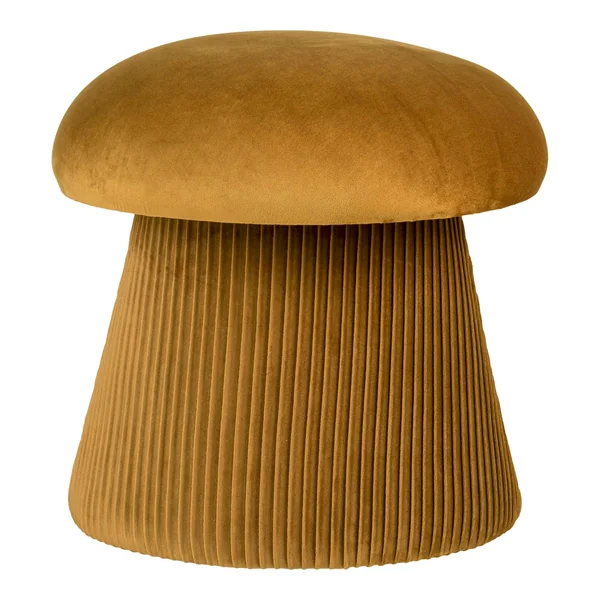 Pouf design forme champignon, couleur moutarde BRUGES