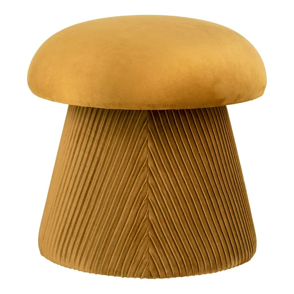 Pouf design forme champignon, couleur moutarde BRUGES