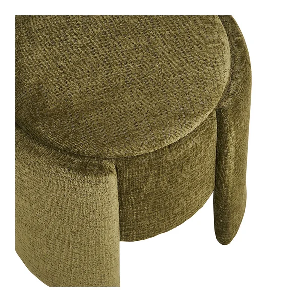 Pouf en tissu chenille vert - Waldo