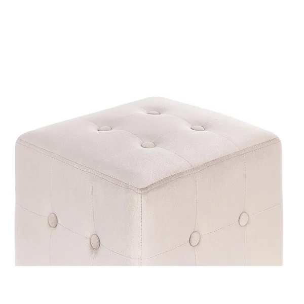 Pouf WISCONSIN Samtstoff Hellbeige