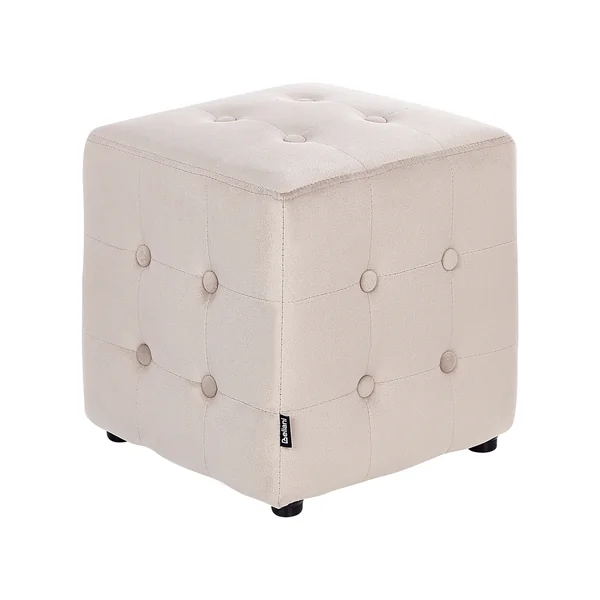 Pouf WISCONSIN Samtstoff Hellbeige