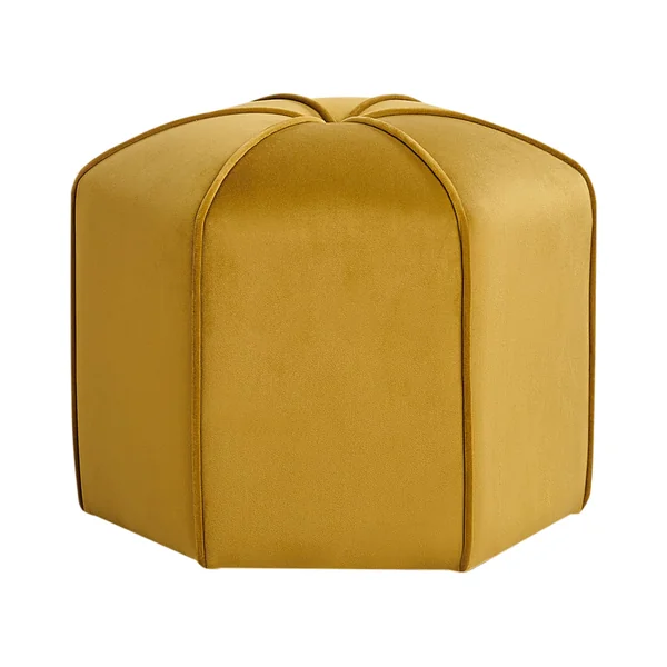Pouf WISHEK Samtstoff Gelb