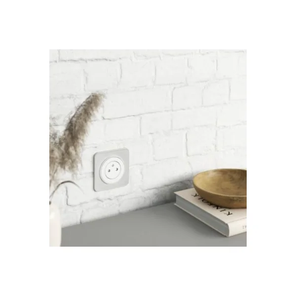 Prise avec terre Jacobsen Espen blanc composable, lot de 3 + 1xUSB-A+C