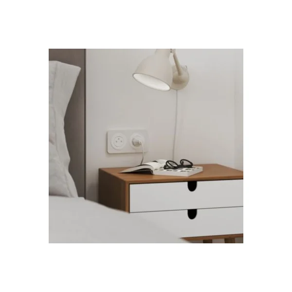 Prise avec terre Jacobsen Espen blanc composable, lot de 3 + 1xUSB-A+C