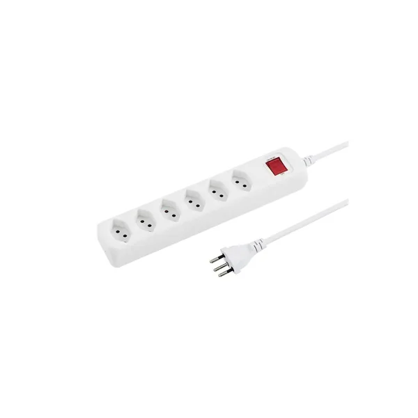 PRISE MULTIPLE POWER EASY 1.5M BL 6XT13 AVEC BREAKER SWITCH