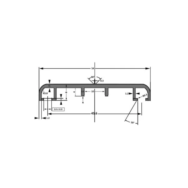 Profil porteur de jonction Tub 60 pour polycarbonate 16/32 mm - blanc L.3m (lot de 2pcs )