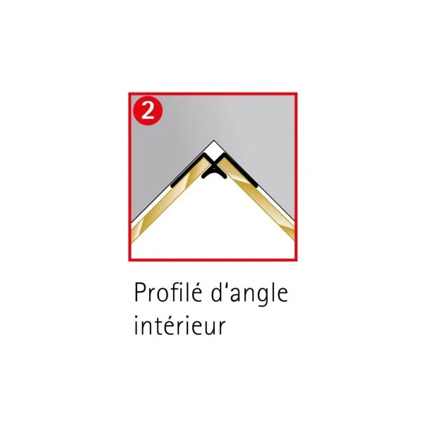 Profilé d'angle intérieur H.255 x 2,3 cm, aluminium, noir mat, Schulte Deco Design