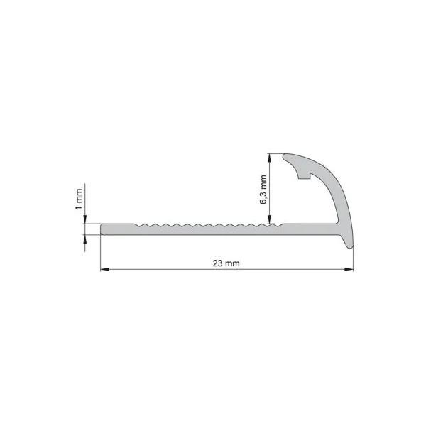Profilé de carrelage intérieur Diall rond PVC noir lisse L.2,5m x l.2,65 cm x ep.6mm