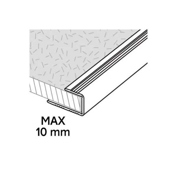 Profilé de finition en U en aluminium pour sol , décor métal mat GoodHome 10,5 x 930 mm