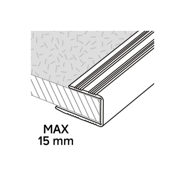 Profilé de finition en U en aluminium pour sol , décor métal mat GoodHome 15,5 x 930 mm