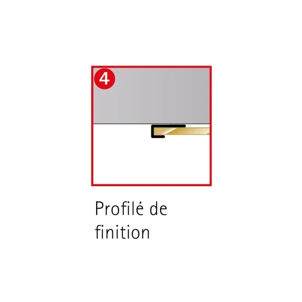 Profilé de finition H.255 x 1,7 cm, aluminium, blanc brillant, Schulte Deco Design