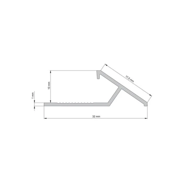 Profilé de rattrapage extérieur Diall droit aluminium brut argent lisse 32mmx100cm