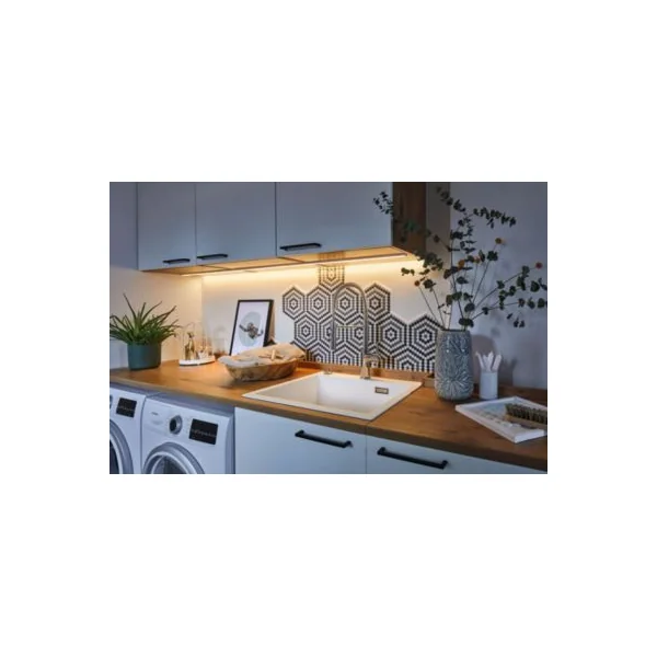 Profilé de strip LED Base IP20 aluminium anodisé, satiné Paulmann L.200 x H.9 x P.17cm