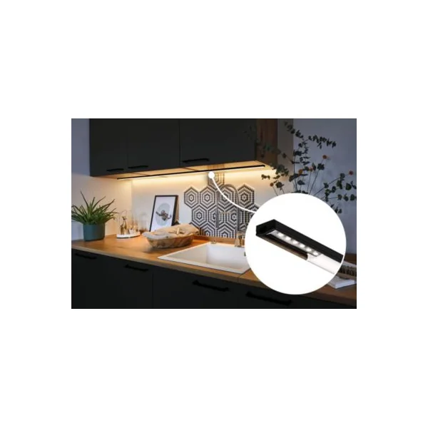 Profilé de strip LED Base IP20 noir et blanc Paulmann L.100 x H.9 x P.17cm