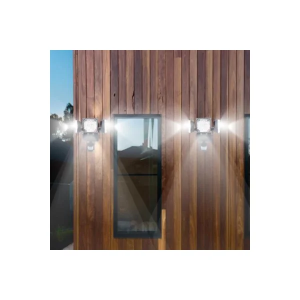 Projecteur extérieur à détection solaire Blackburn 1500lm 10W IP44 blanc froid Lumisky noir L.31 x l.22,5 x H.23