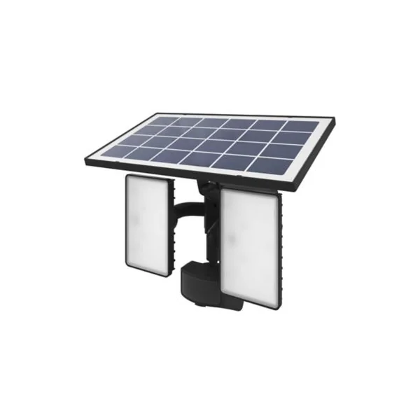 Projecteur solaire LED intégré à détection Davern 2x800lm IP65 noir GoodHome