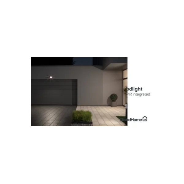 Projecteur solaire LED intégré à détection Davern 400lm IP65 noir GoodHome