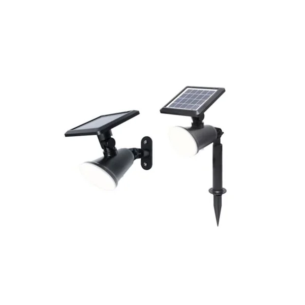 Projecteur à piquer à énergie solaire 45lm 0.63W IP44 10.5cm Noir