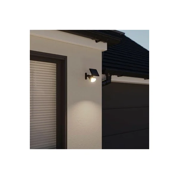 Projecteur à piquer à énergie solaire 45lm 0.63W IP44 10.5cm Noir