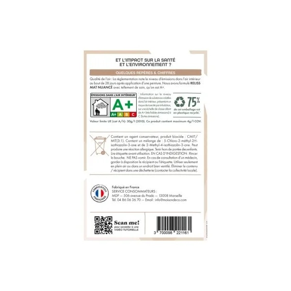 Protecteur effet béton mat nuancé Maison Déco Reliss incolore 1L