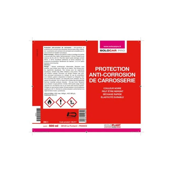Protection anti-corrosion 0,5 L coloris noir