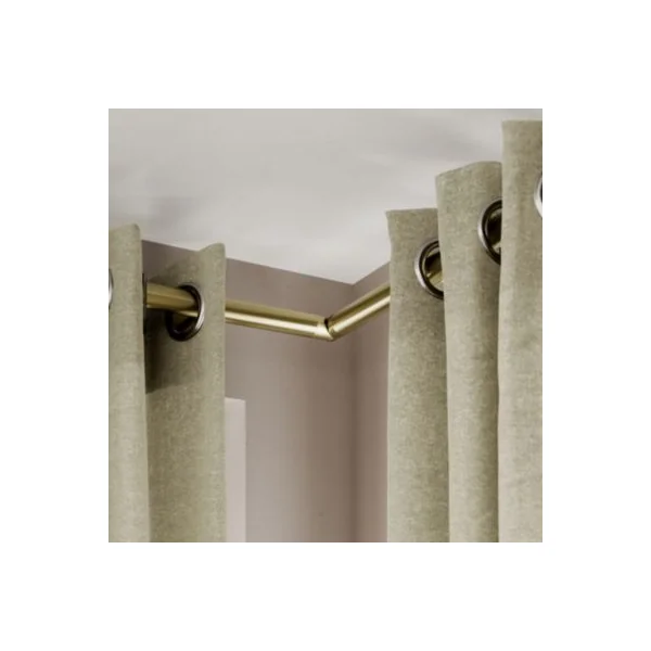 Raccord coudé pour tringle à rideau Elasa effet laiton doré Ø19mm GoodHome