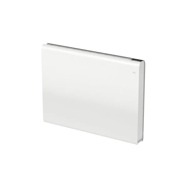 Radiateur connecté électrique à inertie fluide GoodHome Iriya blanc 1500W horizontal.
