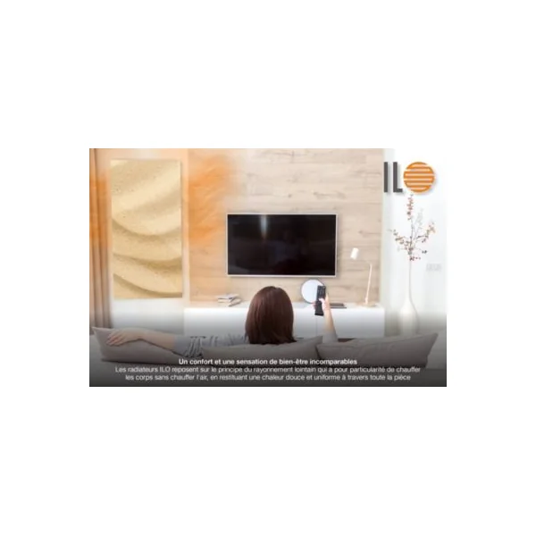 Radiateur électrique à rayonnement avec soufflerie Ilo Fanmix en verre design Sable Fin 1250W