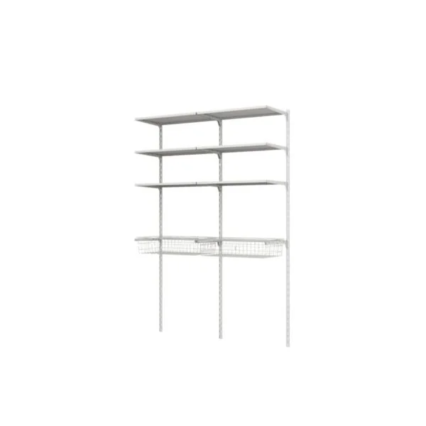 Rangement buanderie 2 colonnes avec 2 paniers H. 200 x L. 132 x P. 40 cm