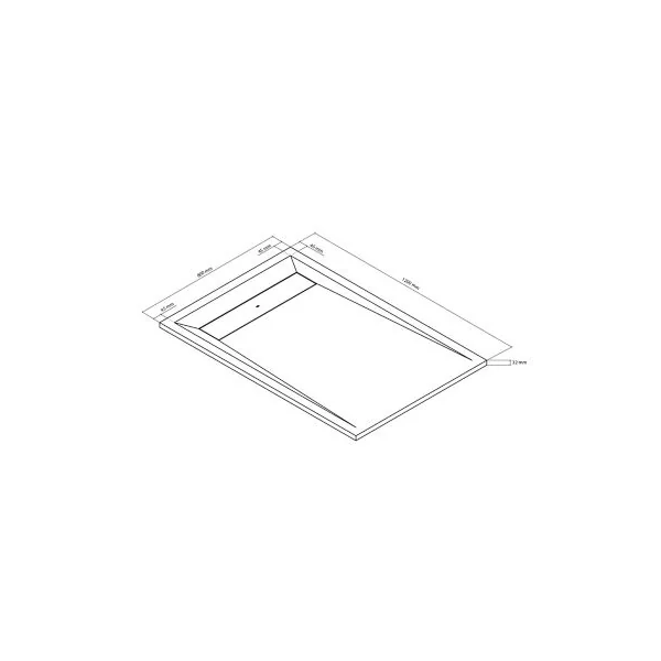 Receveur de douche 80 x 120 cm, résine, blanc, GoodHome Luiro