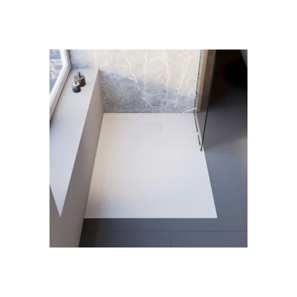 Receveur de douche 90 x 160 cm, effet pierre blanche, Schulte Midra
