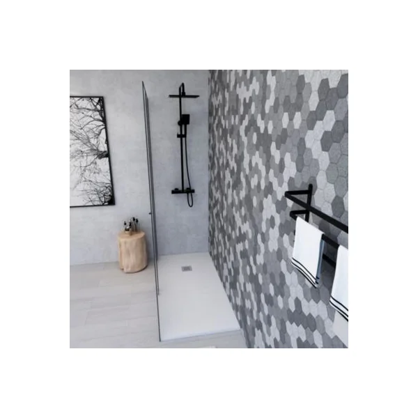 Receveur de douche à poser l.90 x L.120 x H.3 cm blanc en mousse de polystyrène extrudé, Futurbath Gravity