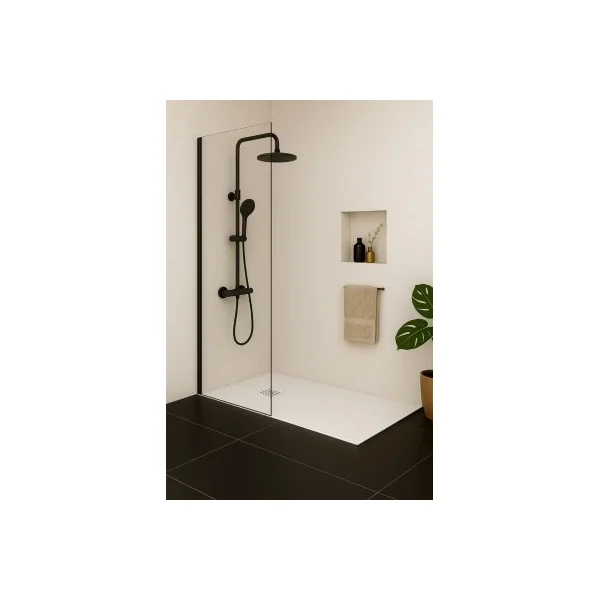 Receveur de douche à poser l.90 x L.120 x H.3 cm blanc en mousse de polystyrène extrudé, Futurbath Gravity