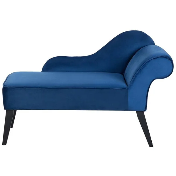 Rechtsseitige Chaiselongue BIARRITZ Samtstoff Marineblau