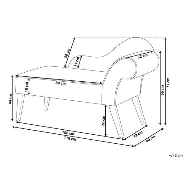 Rechtsseitige Chaiselongue BIARRITZ Samtstoff Marineblau
