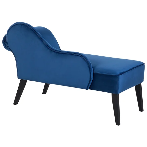 Rechtsseitige Chaiselongue BIARRITZ Samtstoff Marineblau