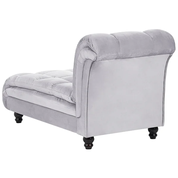 Rechtsseitige Chaiselongue LORMONT Samtstoff Hellgrau