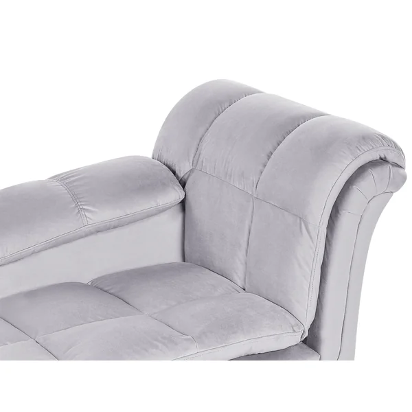 Rechtsseitige Chaiselongue LORMONT Samtstoff Hellgrau