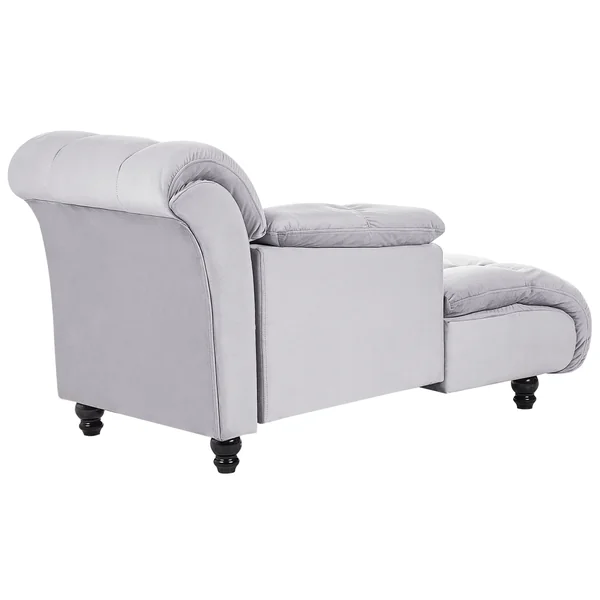 Rechtsseitige Chaiselongue LORMONT Samtstoff Hellgrau