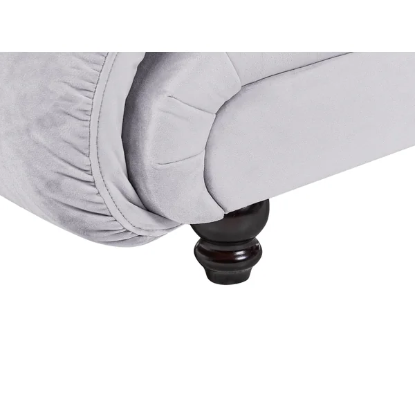 Rechtsseitige Chaiselongue LORMONT Samtstoff Hellgrau