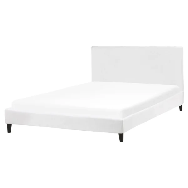 Revêtement de cadre de lit Velours FITOU 160 x 200 cm Blanc