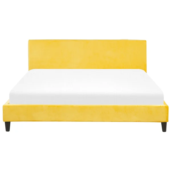 Revêtement de cadre de lit Velours FITOU 180 x 200 cm Jaune