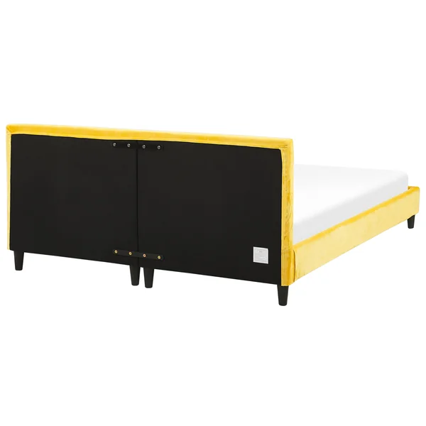 Revêtement de cadre de lit Velours FITOU 180 x 200 cm Jaune