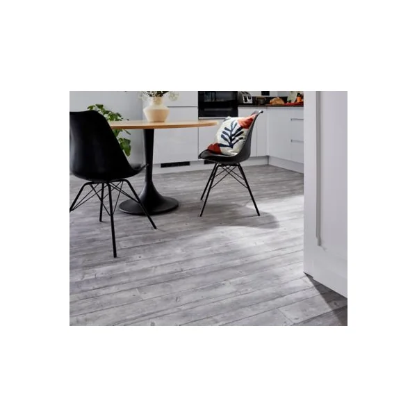 Revêtement sol PVC Funtex Fabrik décor parquet grisé 4m, Gerflor (vendu au m²)