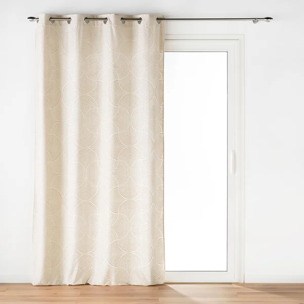 RIDEAU A OEILLETS 135X260CM VELOURS DEVORE EVA NATUREL