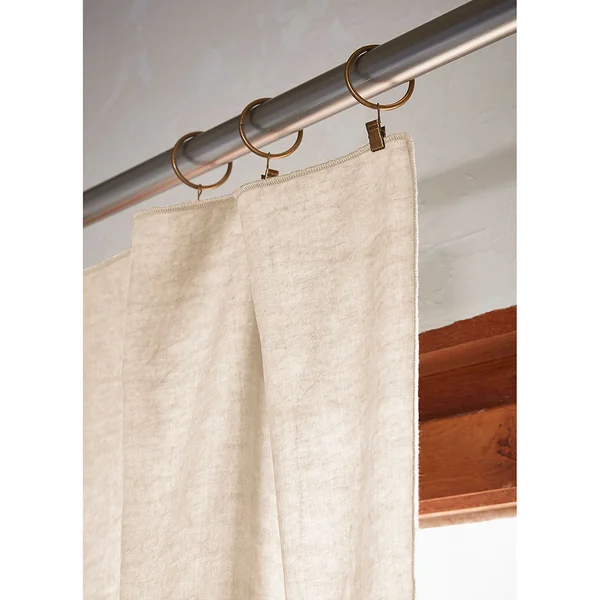Rideau ajustable en lyocell pampa avec 8 anneaux pince 140x270cm - Lysandre
