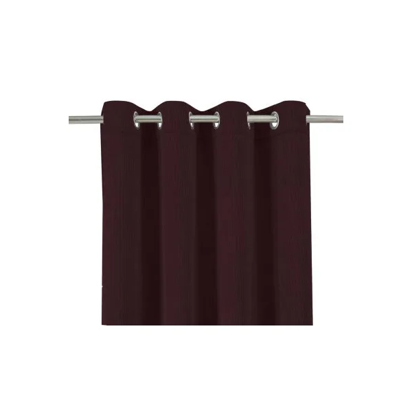 Rideau côtelé isolant thermique à oeillets bordeaux L.260 x l.140cm