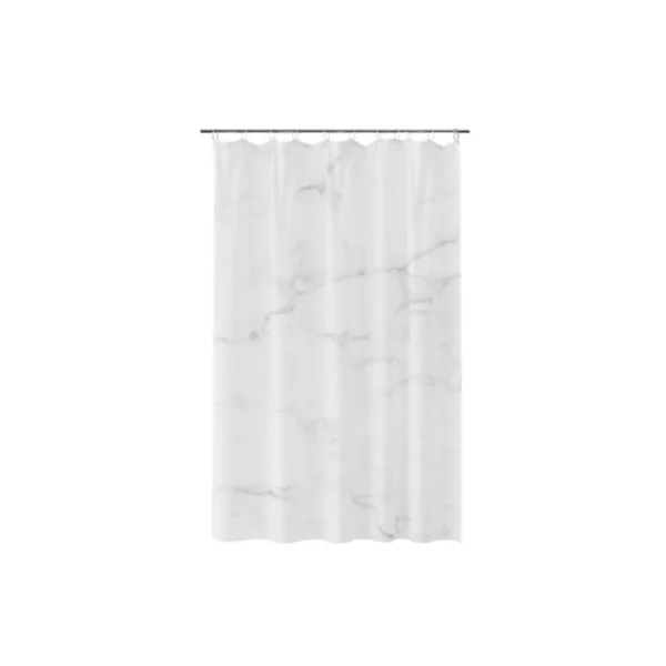 Rideau de douche GoodHome Elland L.200 x H.180 cm coloris marbre en lin et polyester