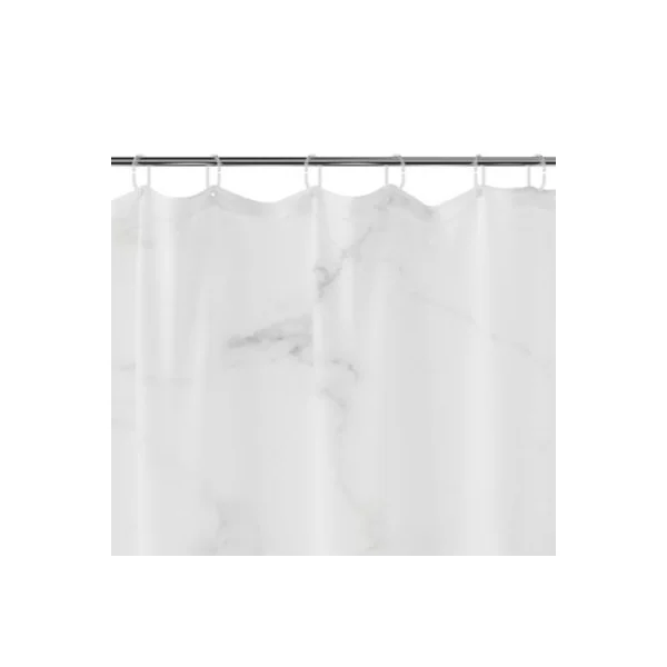 Rideau de douche GoodHome Elland L.200 x H.180 cm coloris marbre en lin et polyester
